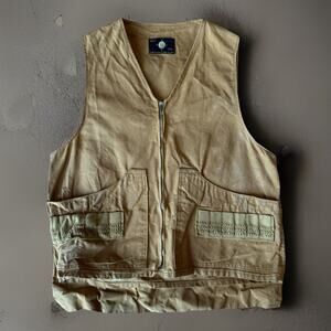 Vintage Sears Field Tested Vest Small Khaki 80s Outdoors Hunting Workwear